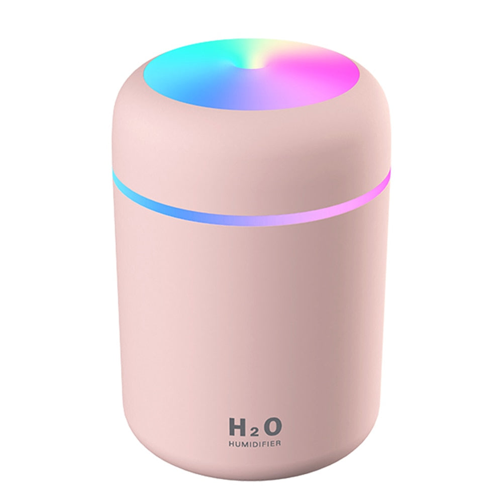 USB Mini Air Humidifier 300ml/ Air Purifier-Ultrasonic, Soft Light, Cool Mist Maker