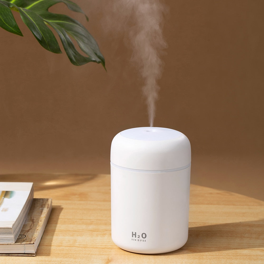 USB Mini Air Humidifier 300ml/ Air Purifier-Ultrasonic, Soft Light, Cool Mist Maker