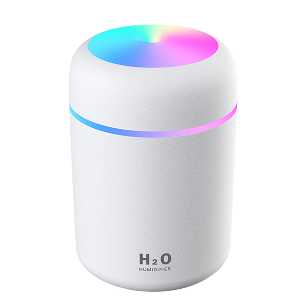 USB Mini Air Humidifier 300ml/ Air Purifier-Ultrasonic, Soft Light, Cool Mist Maker