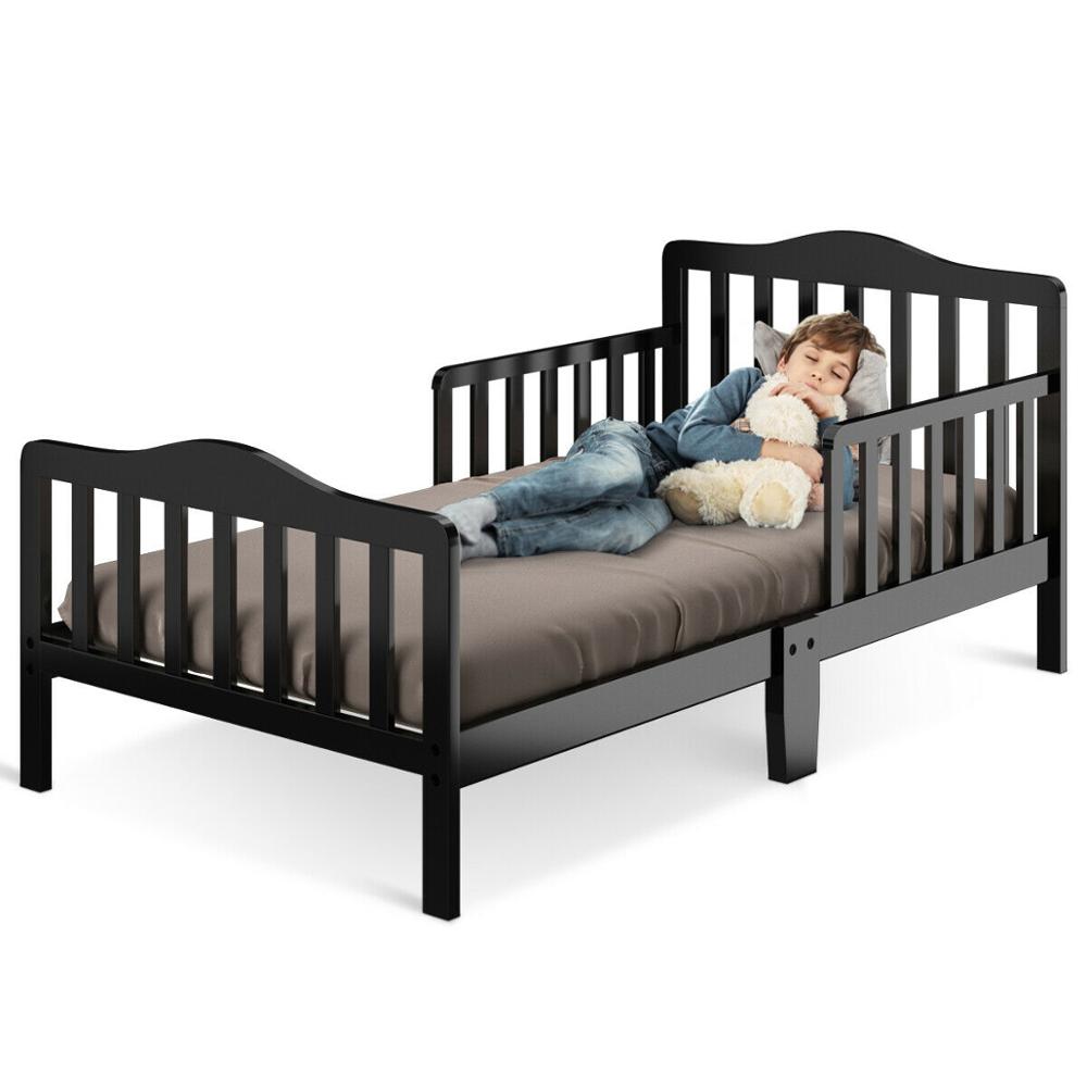 Classic Toddler Wood Bed w/ Guardrails