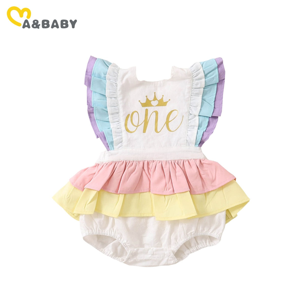 0-18M Baby Girl Romper-Ruffles -Number One or 1st Birthday