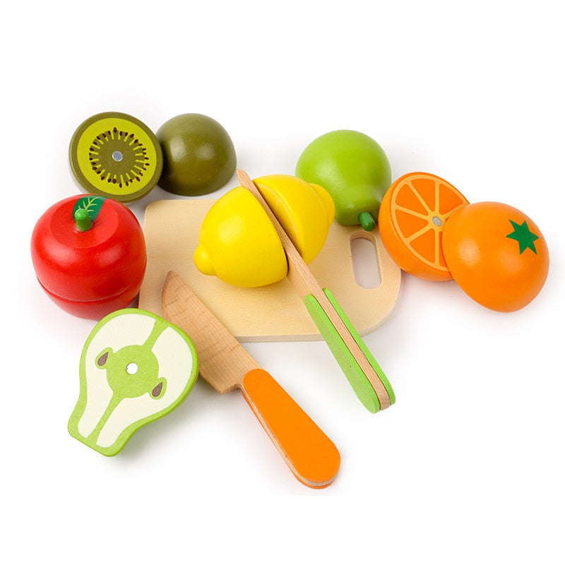 Kids Wooden Magnetic Cut Fruit/Vegetable Cooking Set