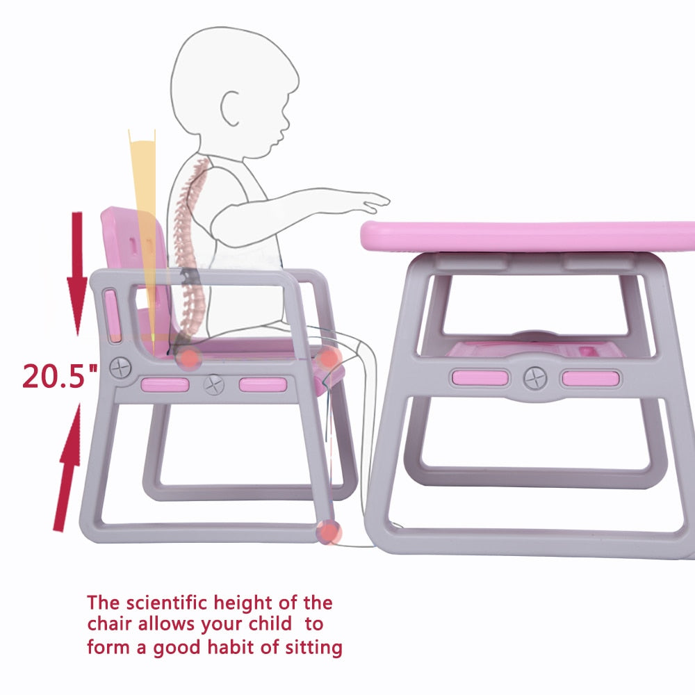 Kids Table and 2 Chair Set for Toddlers-Blue or Pink