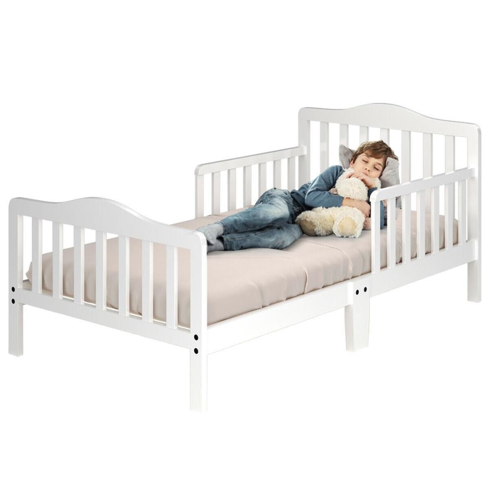 Classic Toddler Wood Bed w/ Guardrails