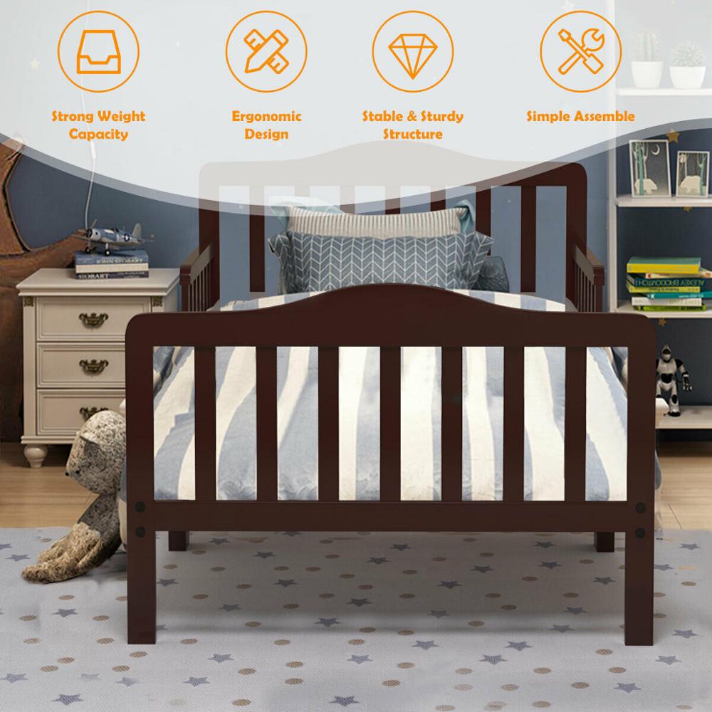 Classic Toddler Wood Bed w/ Guardrails