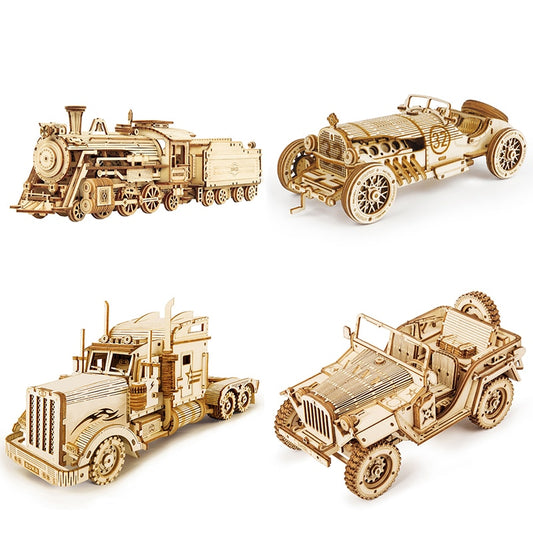 DIY 3D Wooden Puzzle Gear Model Building Kits