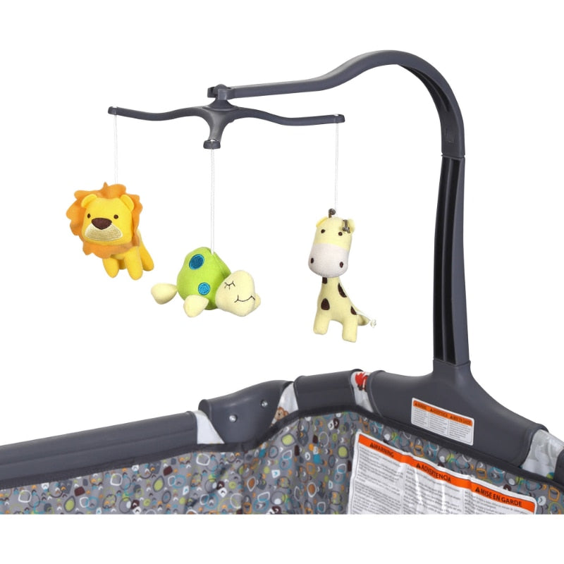 Baby Nursery Center Playard w/ 3 Plush Toy Mobile -Lightweight