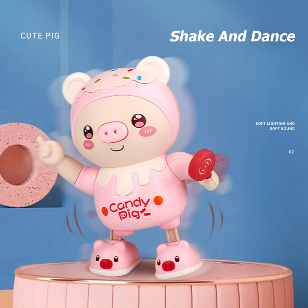 Dancing Robot Pig Doll-Early Learning with Light Music