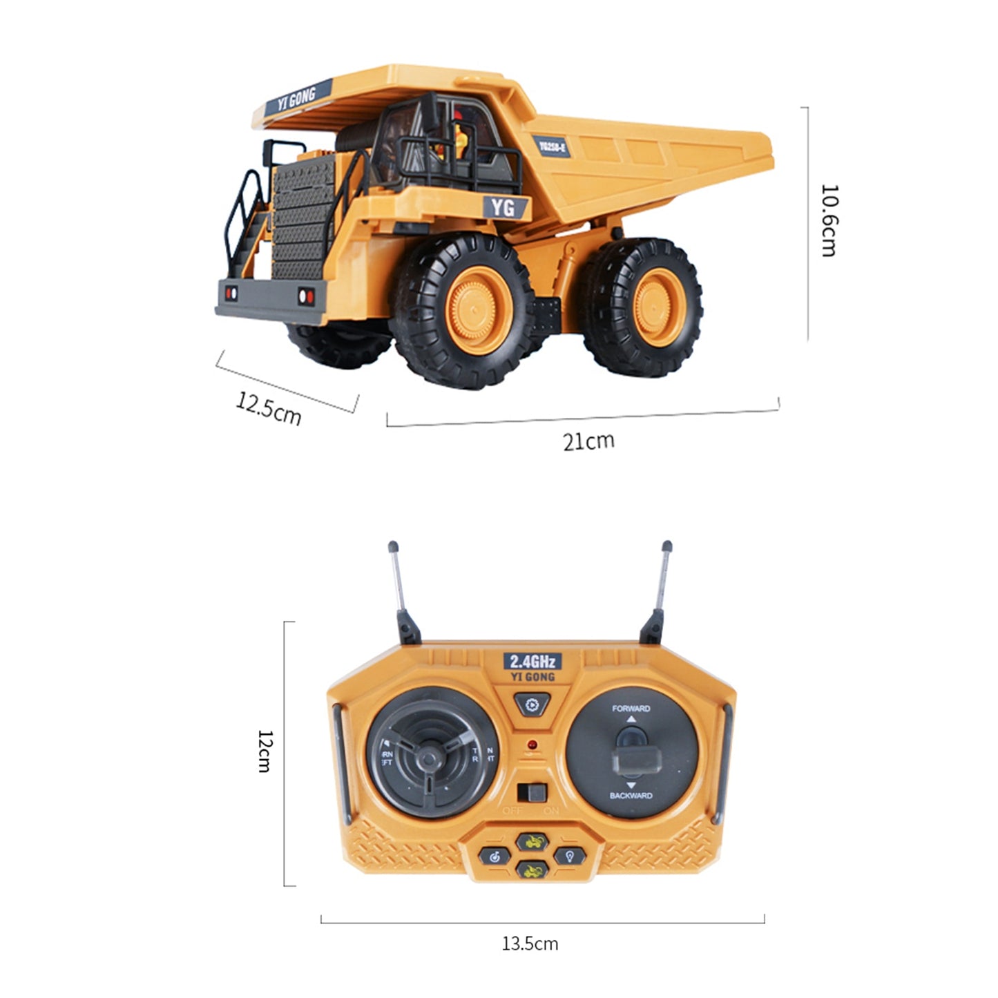 RC Dump Truck 1:24 6 Ch 2.4G Alloy Remote Control Truck 9CH