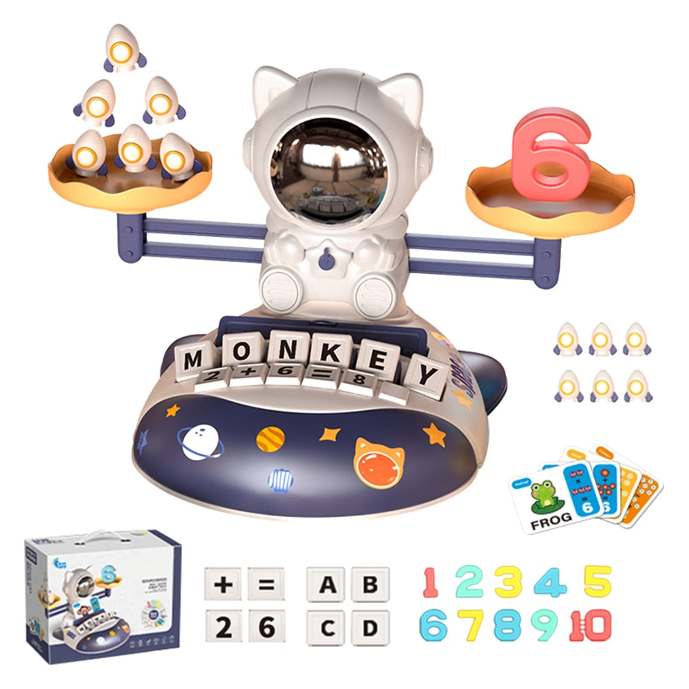 Aerospace Cat Matching Letter Game with Flash Card