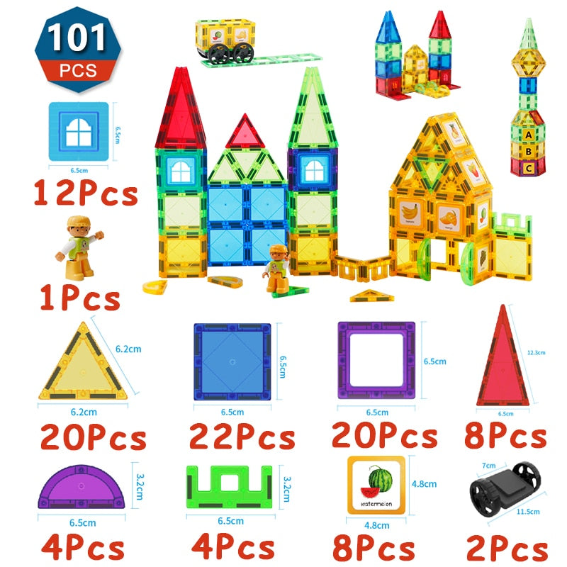 28pc-101pc Sets of Magnetic Construction-Building Tile/Blocks