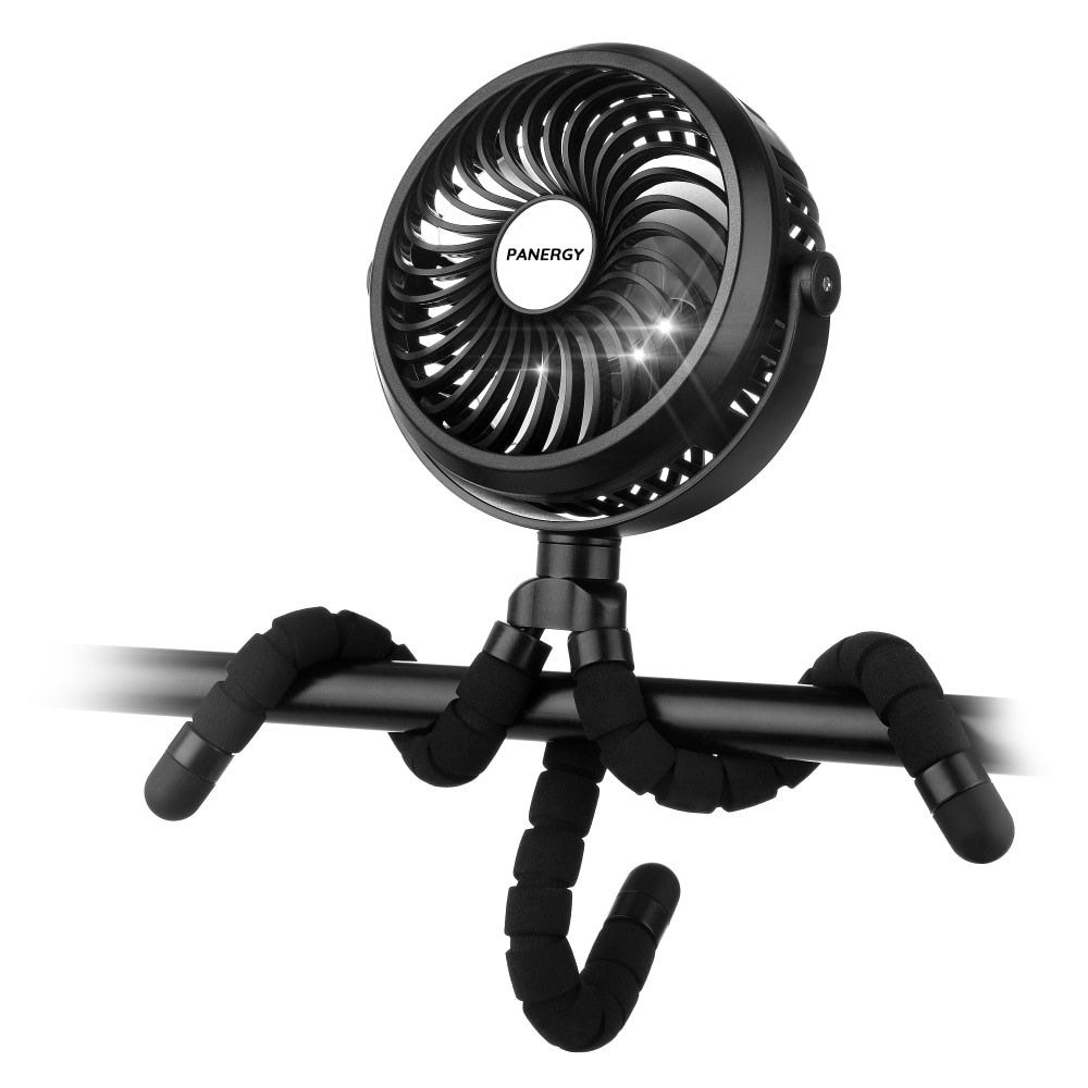 Portable Personal Fan 360°-Battery Powered Fan w/Flexible Tripod-Adjustable 3 colors