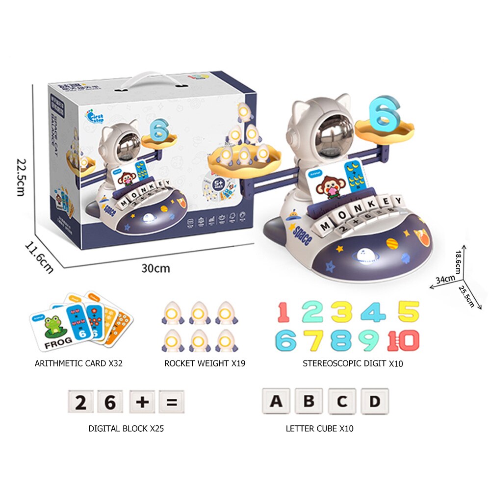 Aerospace Cat Matching Letter Game with Flash Card