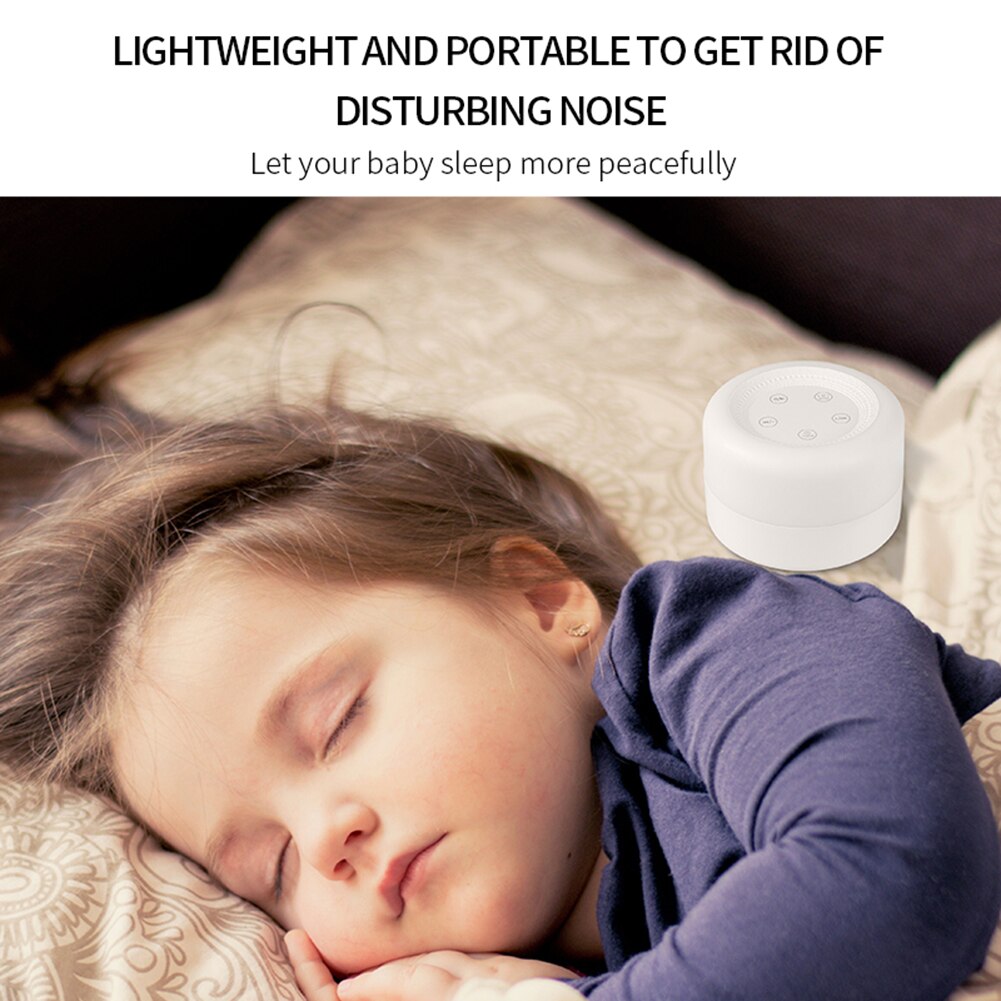 Sleep Relaxation for Baby w/ Night Light-White Noise Machine Portable Adjustable USB Rechargeable for Home Travel