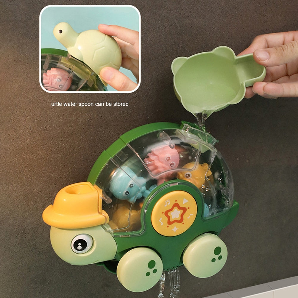 Tortoise Waterfall Toy-Bath Waterwheel with Suction Cup