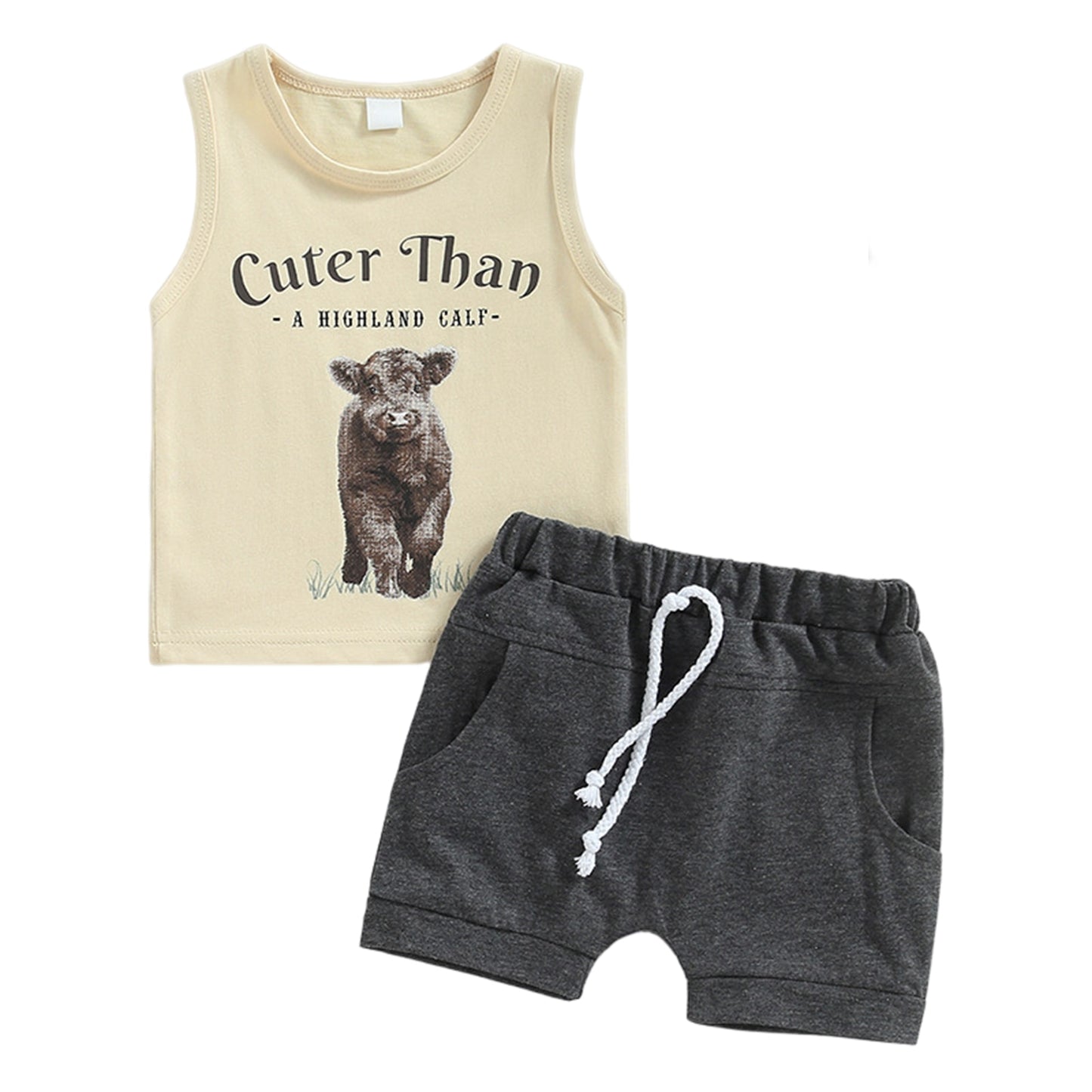 Baby Boy Animal Sleeveless 2pc Tank Top + Shorts