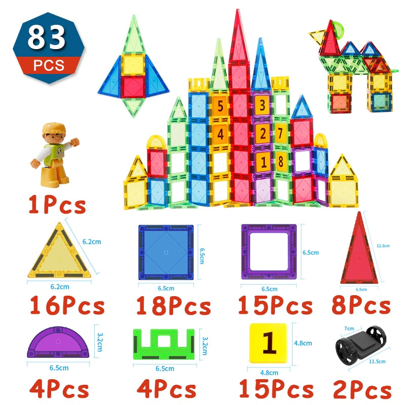 28pc-101pc Sets of Magnetic Construction-Building Tile/Blocks