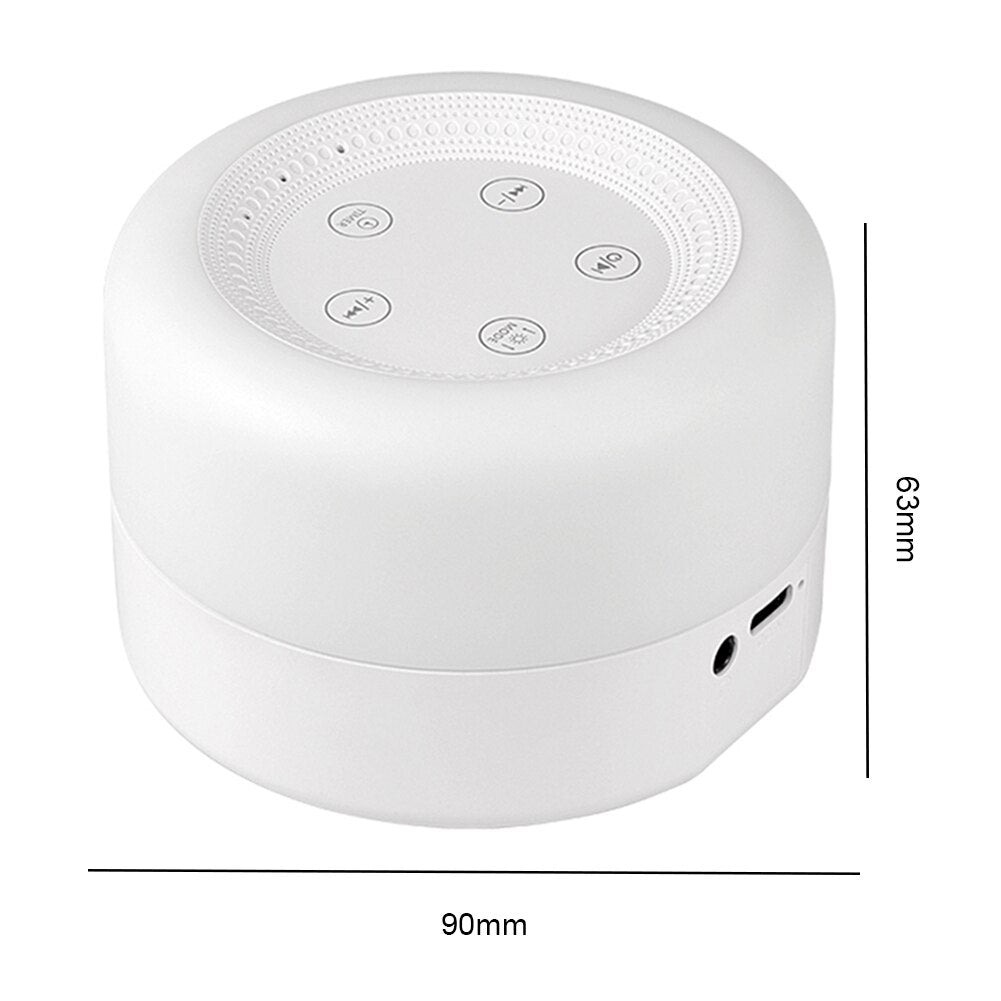 Sleep Relaxation for Baby w/ Night Light-White Noise Machine Portable Adjustable USB Rechargeable for Home Travel