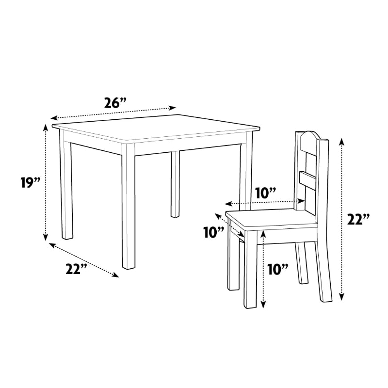 5pc Wood Table & Chairs Set has 4 Color Choices