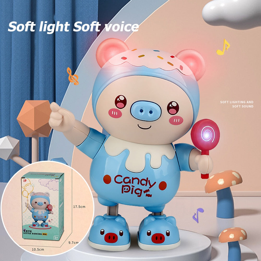 Dancing Robot Pig Doll-Early Learning with Light Music