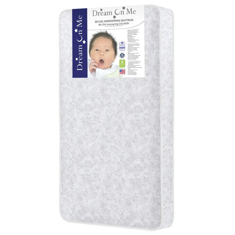 88 Coil Crib & Toddler 5" Mattress, 3 Layer Hypoallergenic