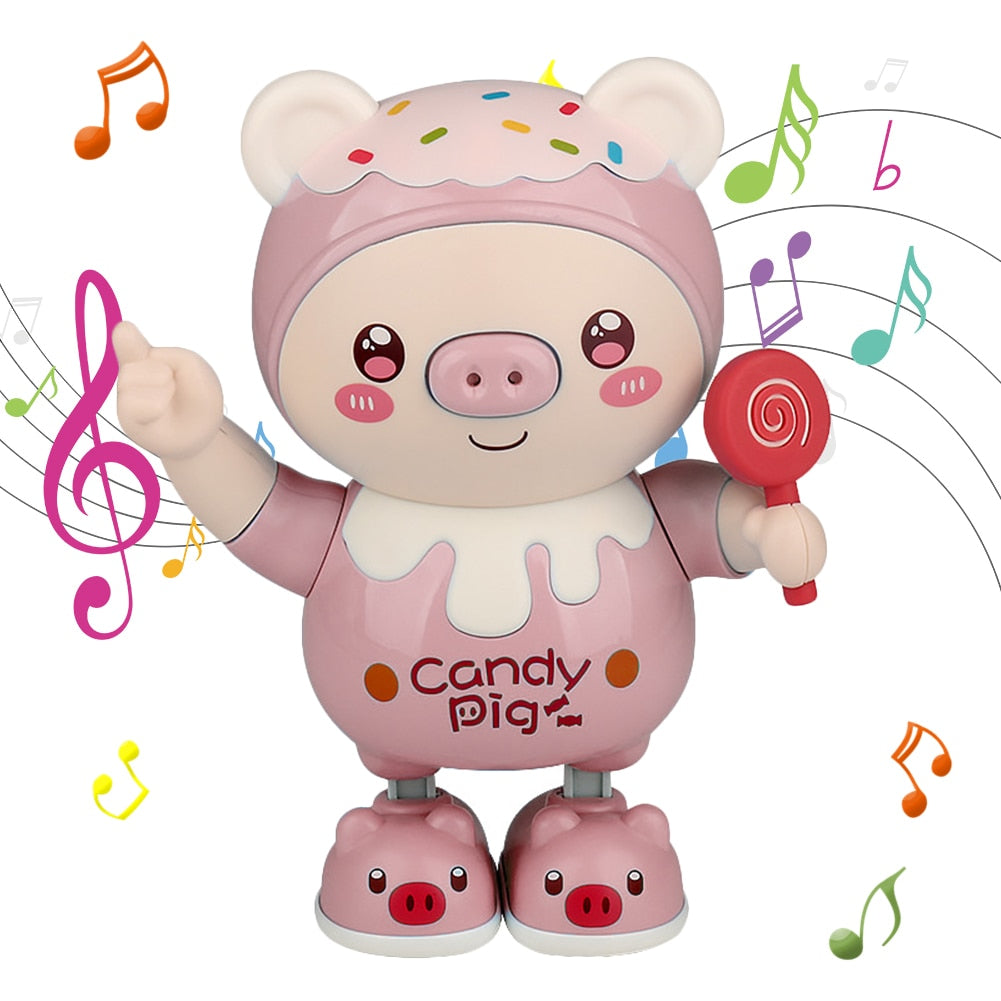 Dancing Robot Pig Doll-Early Learning with Light Music