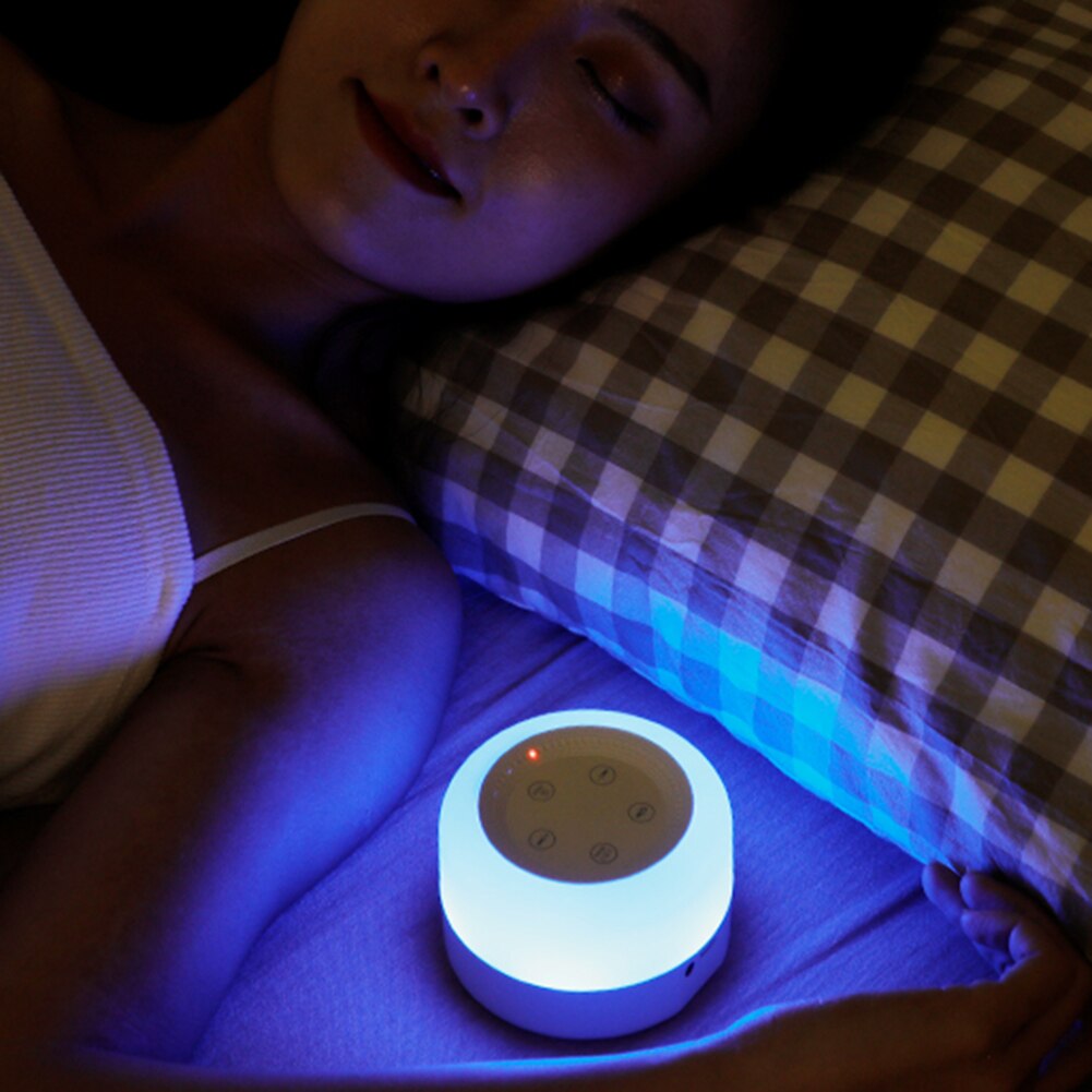 Sleep Relaxation for Baby w/ Night Light-White Noise Machine Portable Adjustable USB Rechargeable for Home Travel