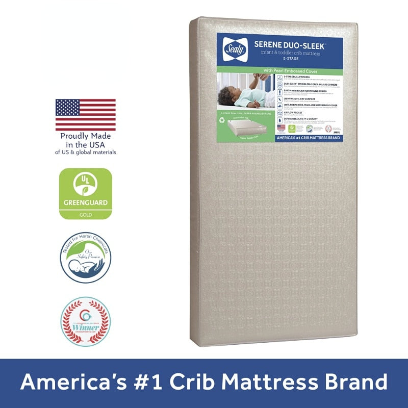 Sealy 2-Stage Sustainable 6" Fiber Foam Crib & Toddler Mattress