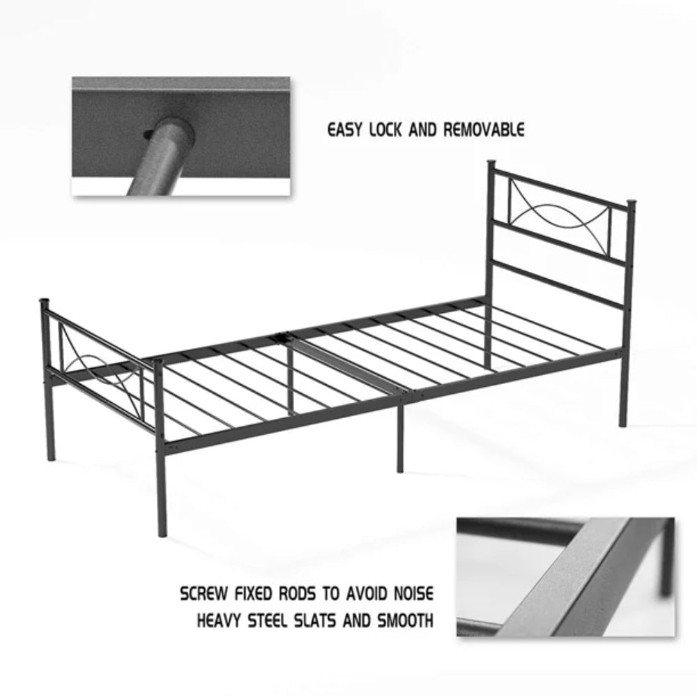 Metal Bed w/ Headboard & Footboard, Twin, Full