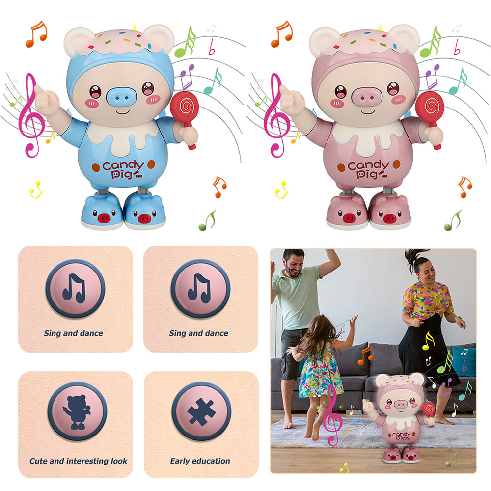 Dancing Robot Pig Doll-Early Learning with Light Music