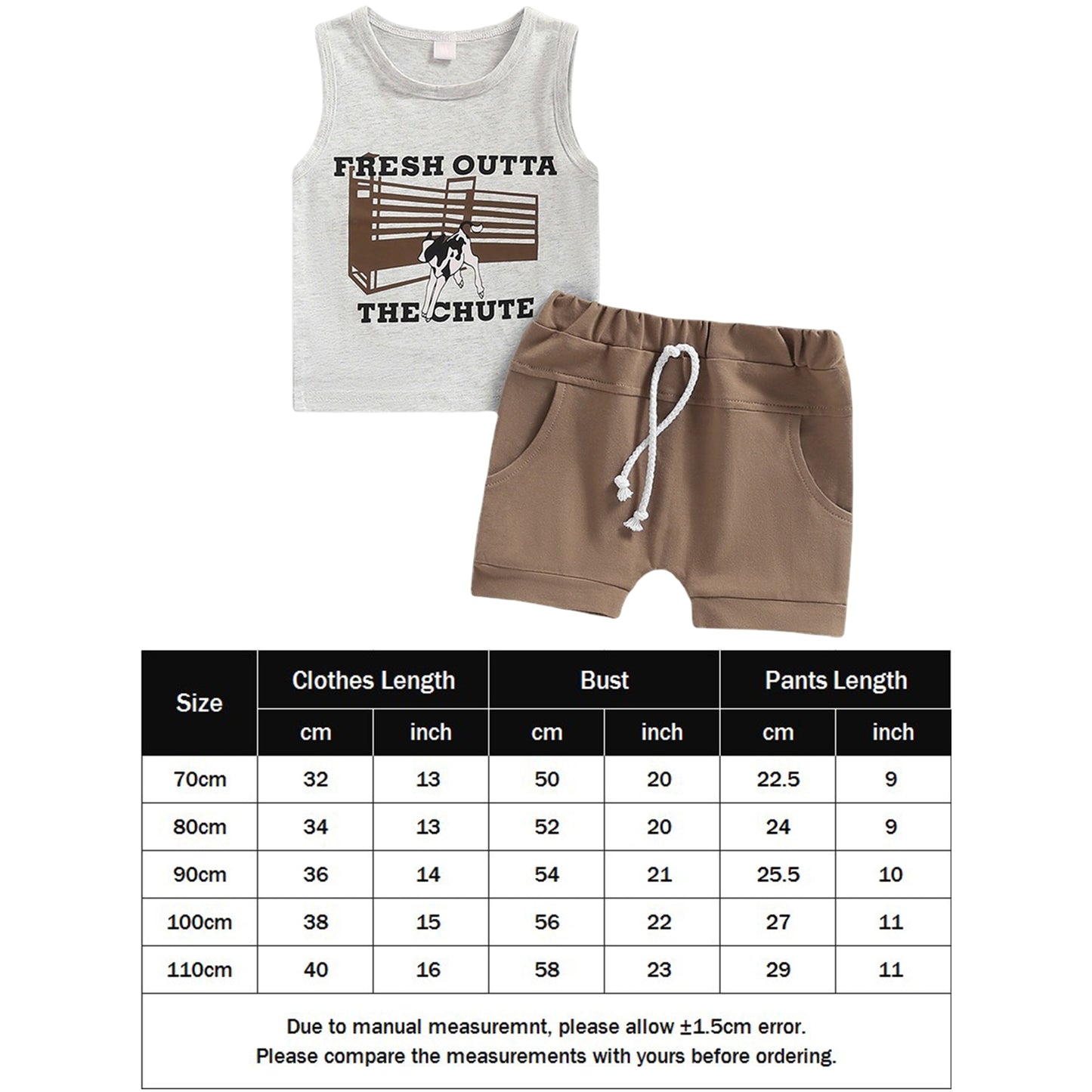 Baby Boy Animal Sleeveless 2pc Tank Top + Shorts