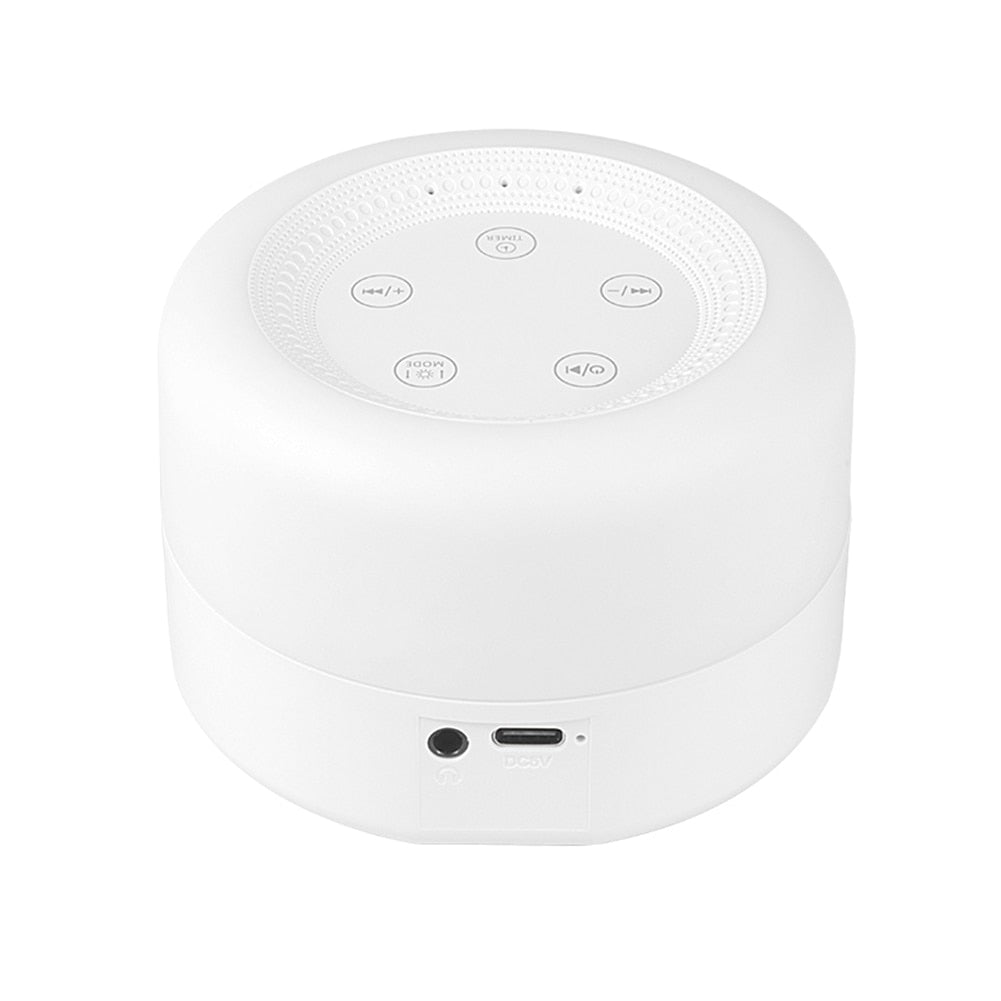 Sleep Relaxation for Baby w/ Night Light-White Noise Machine Portable Adjustable USB Rechargeable for Home Travel