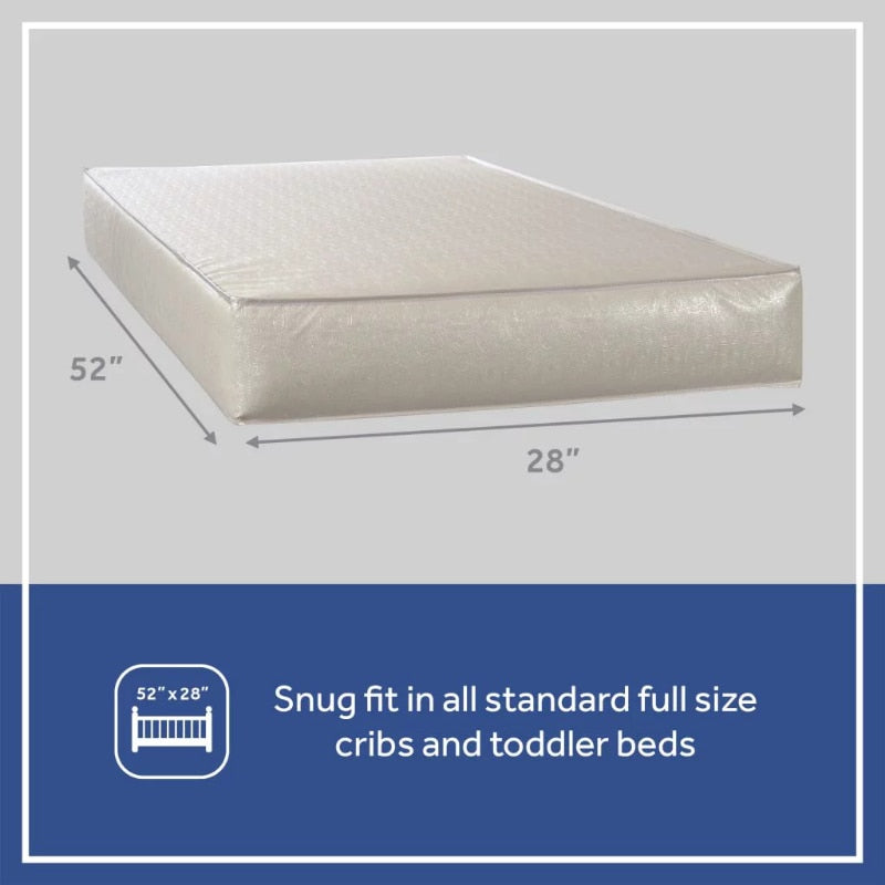 Sealy 2-Stage Sustainable 6" Fiber Foam Crib & Toddler Mattress