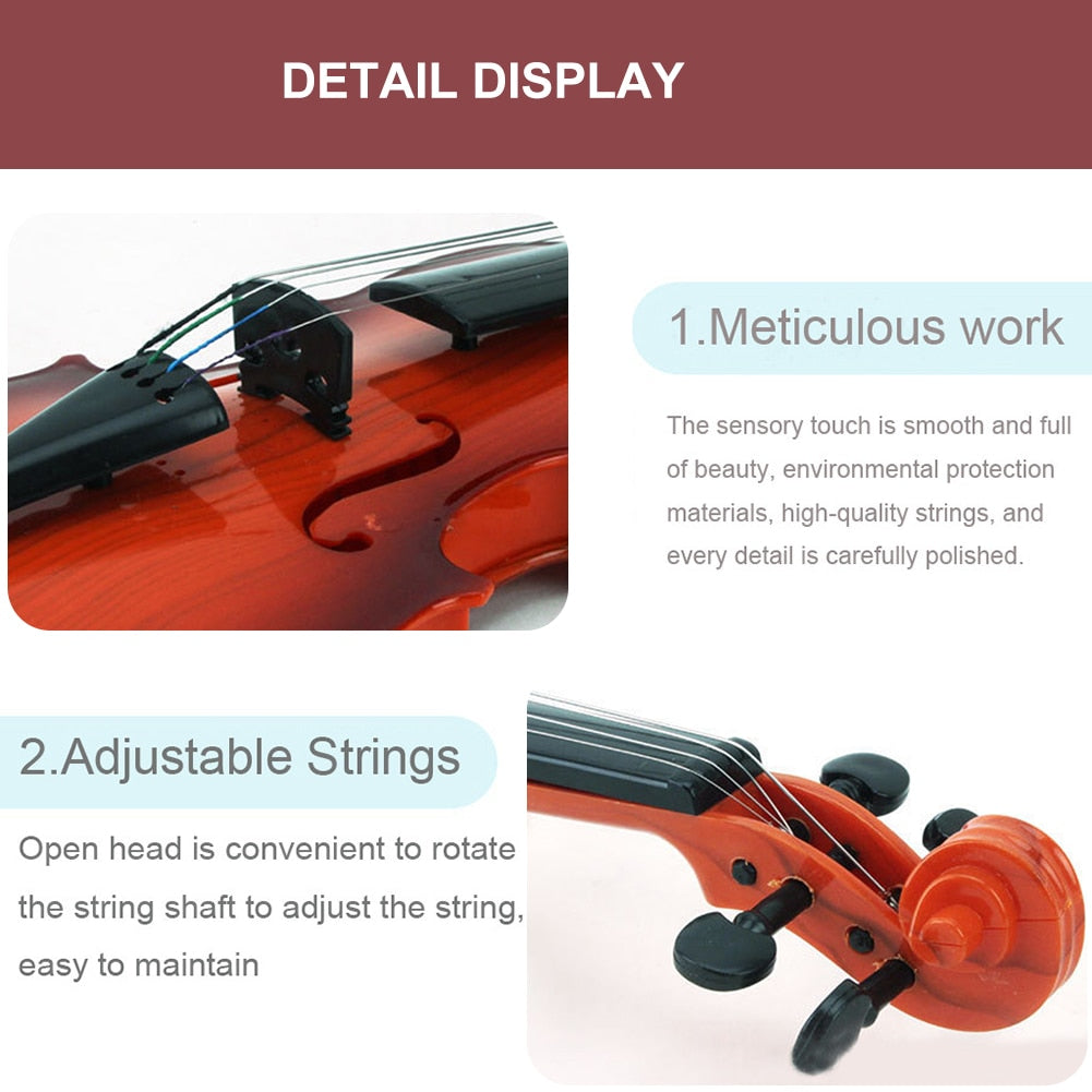 Acoustic Violin Toy-Adjustable Strings-Musical Beginner Instrument