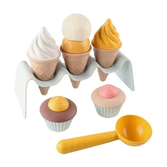 4pc or 7pc Set Silicone Beach Toys, Ice Cream Toy