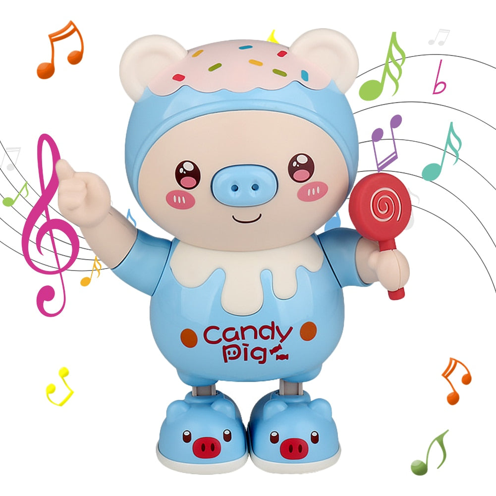 Dancing Robot Pig Doll-Early Learning with Light Music