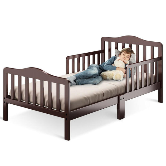 Classic Toddler Wood Bed w/ Guardrails