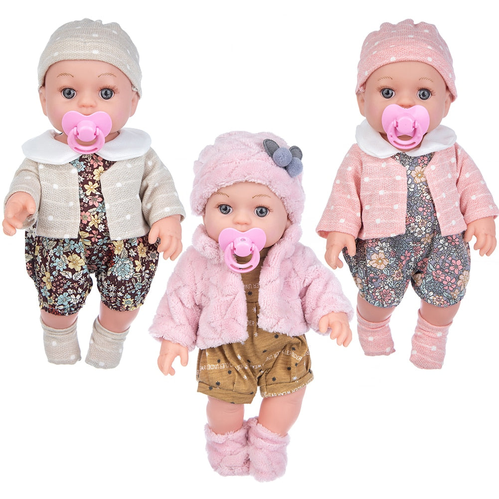 12inch Fashion Dress Up Lifelike Doll Vinyl Simulation Reborn Baby Soothing