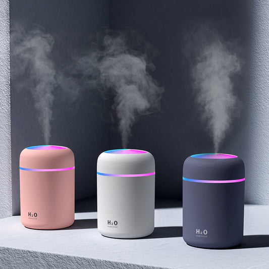 USB Mini Air Humidifier 300ml/ Air Purifier-Ultrasonic, Soft Light, Cool Mist Maker