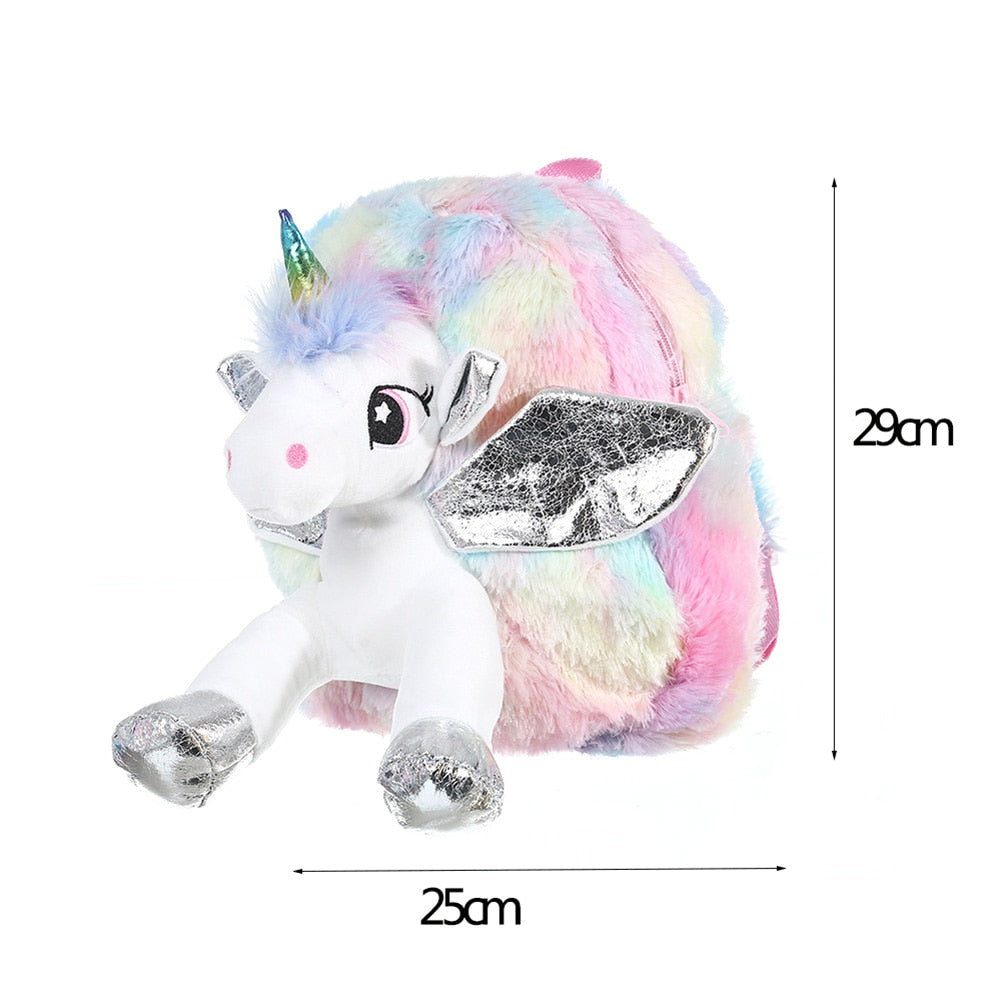 Children  Plush Backpack Unicorn Fur Small Mini Toy Knapsacks