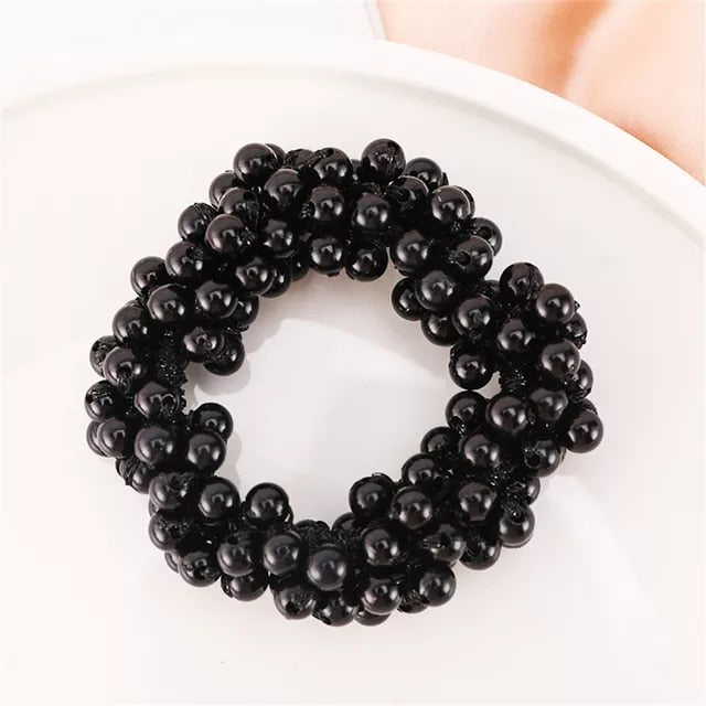 Girls Elegant Pearl Elastic Hair Band Ponytail Holder