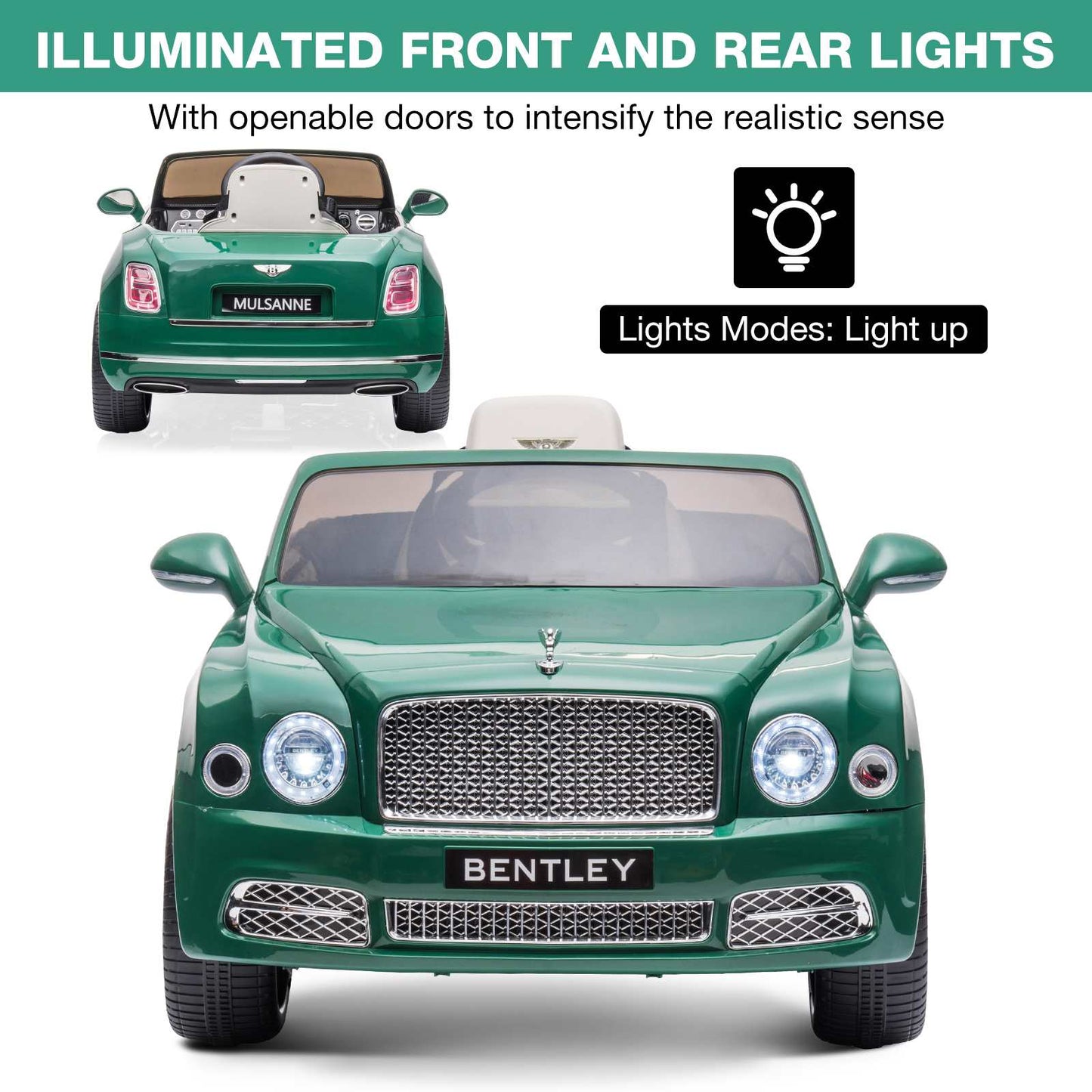 Kimbosmart 12V Electric Ride on Bently Car w/Remote