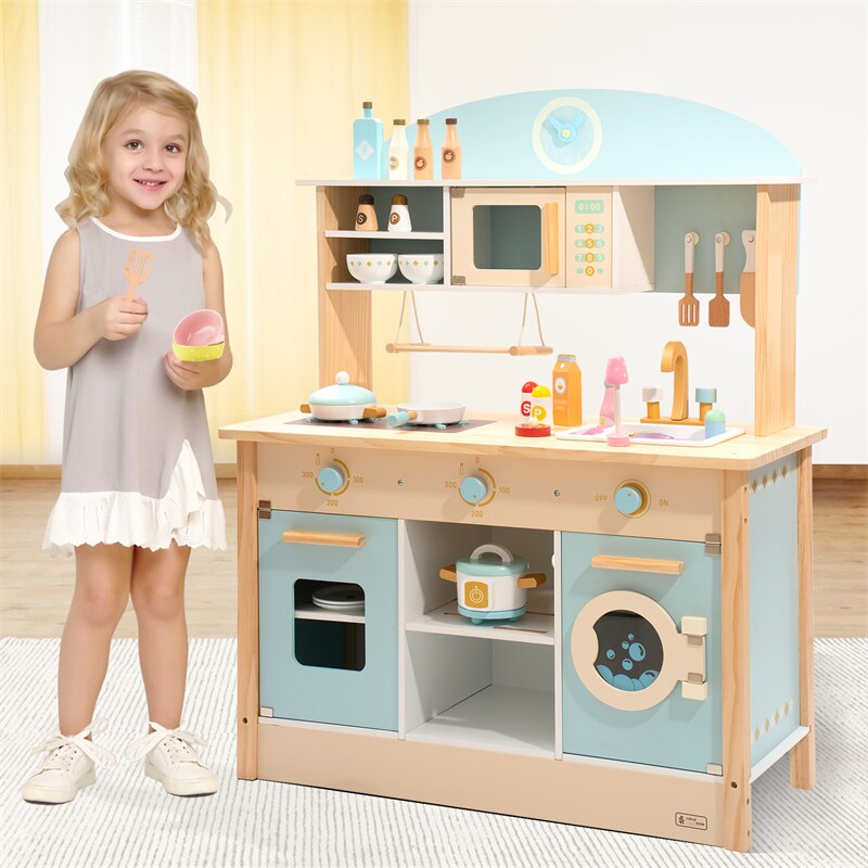 Wooden Kitchen Set with Accessories-Classic-Pretend Play