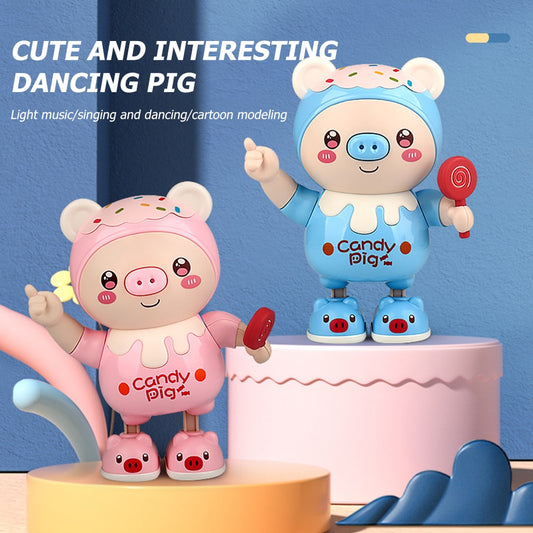 Dancing Robot Pig Doll-Early Learning with Light Music