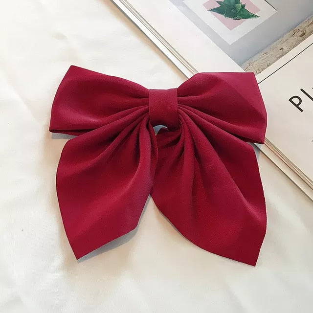 Long Ribbon Hairpin Bows-Knotted Chiffon 27 Colors