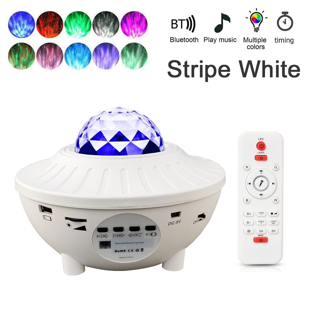 LED Star Galaxy Projector Starry Sky Night Light Bluetooth-Speaker