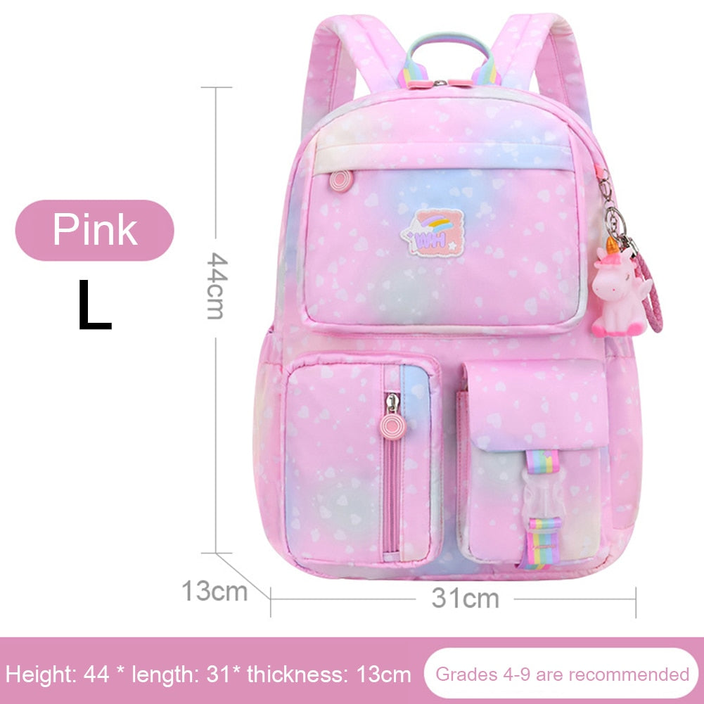 Girls Large Backpack Multi Pockets School Bag