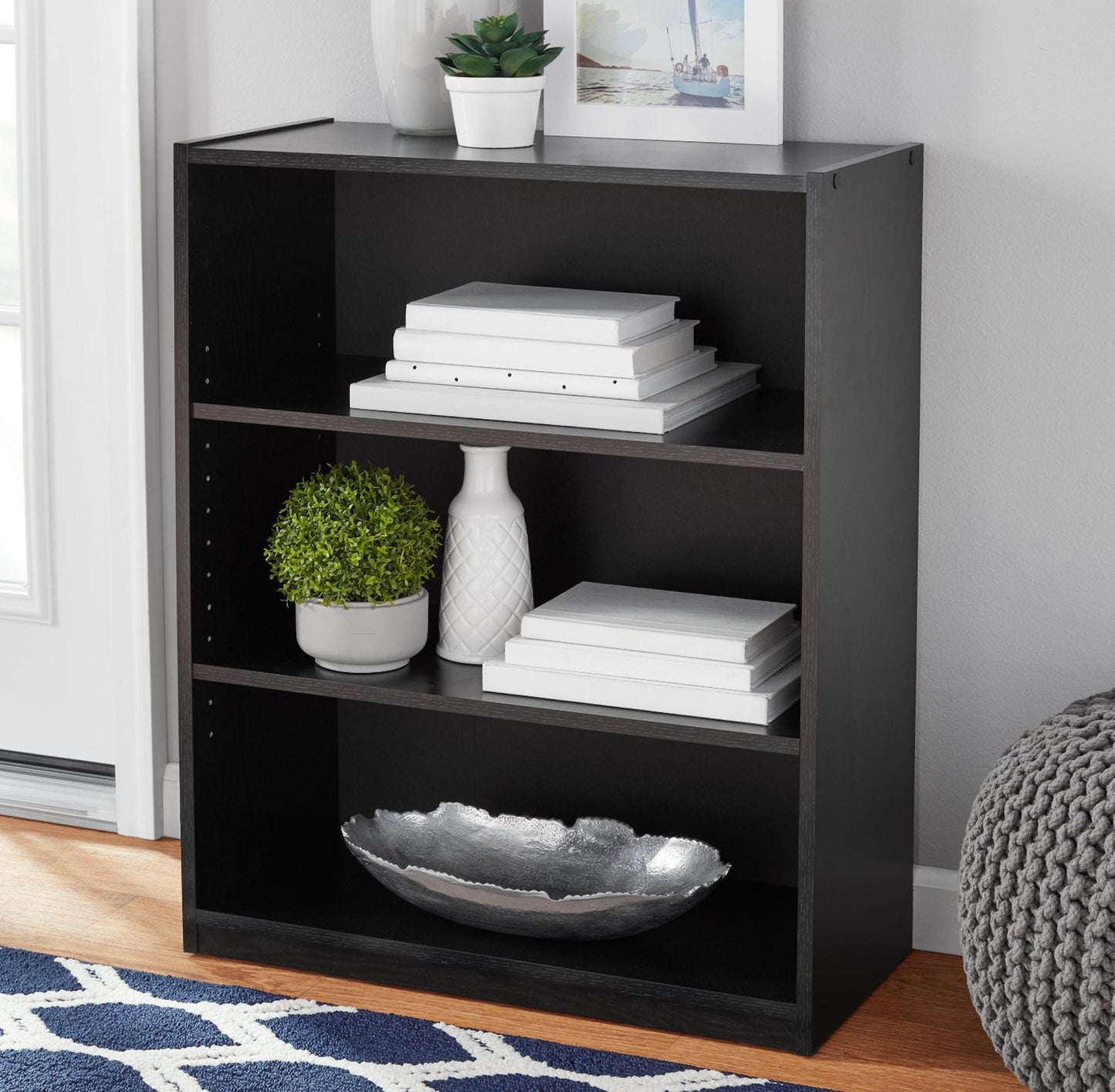 Mainstays 3-Shelf Bookcase w/ Adjustable Shelves