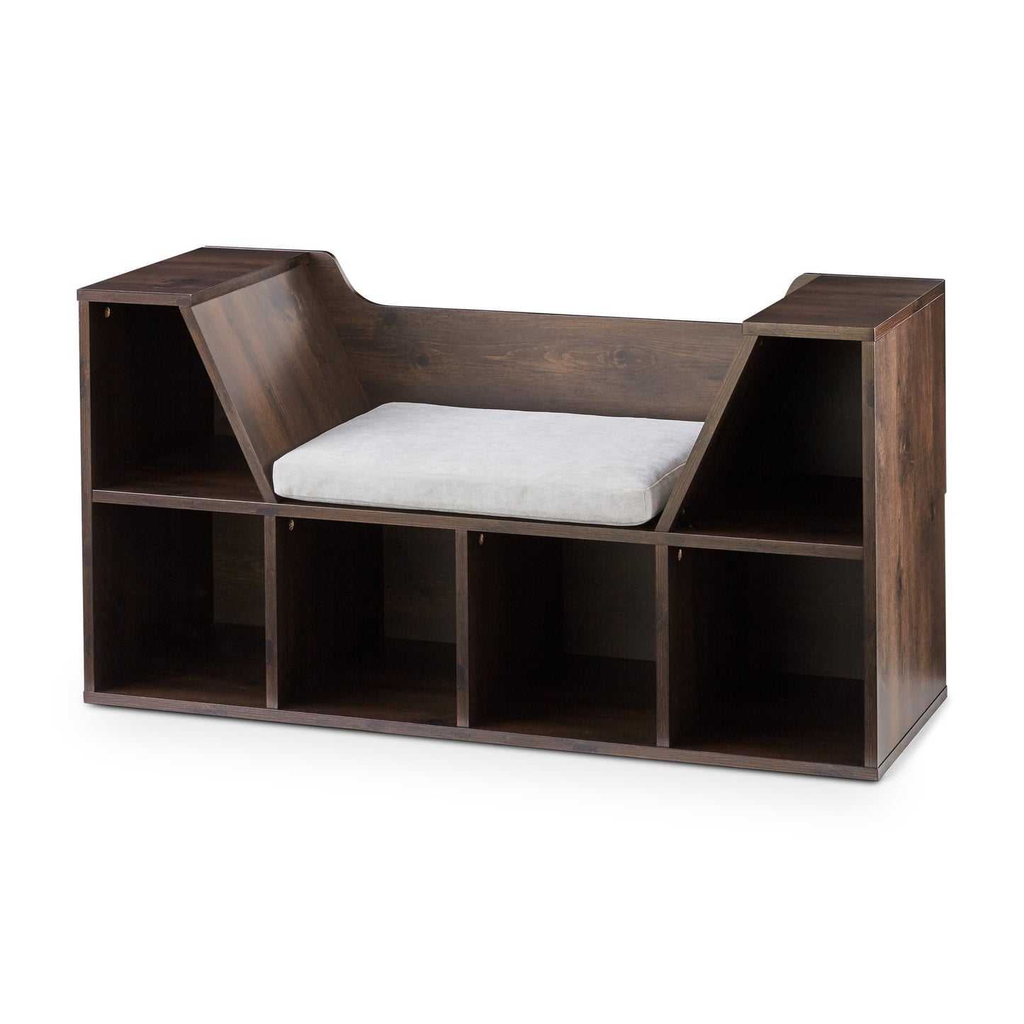 Kids Reading Nook & Storage Bookcase, Dark Chestnut