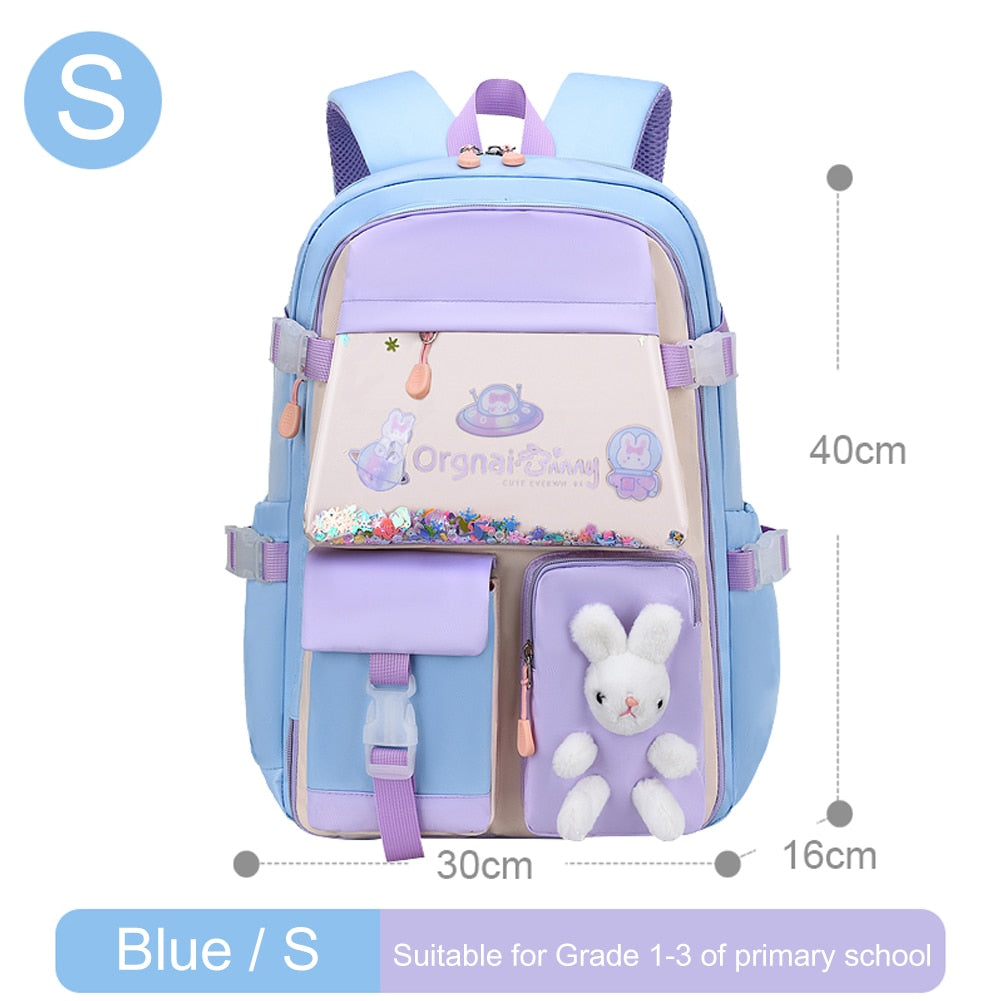 Girls Large Backpack Multi Pockets School Bag